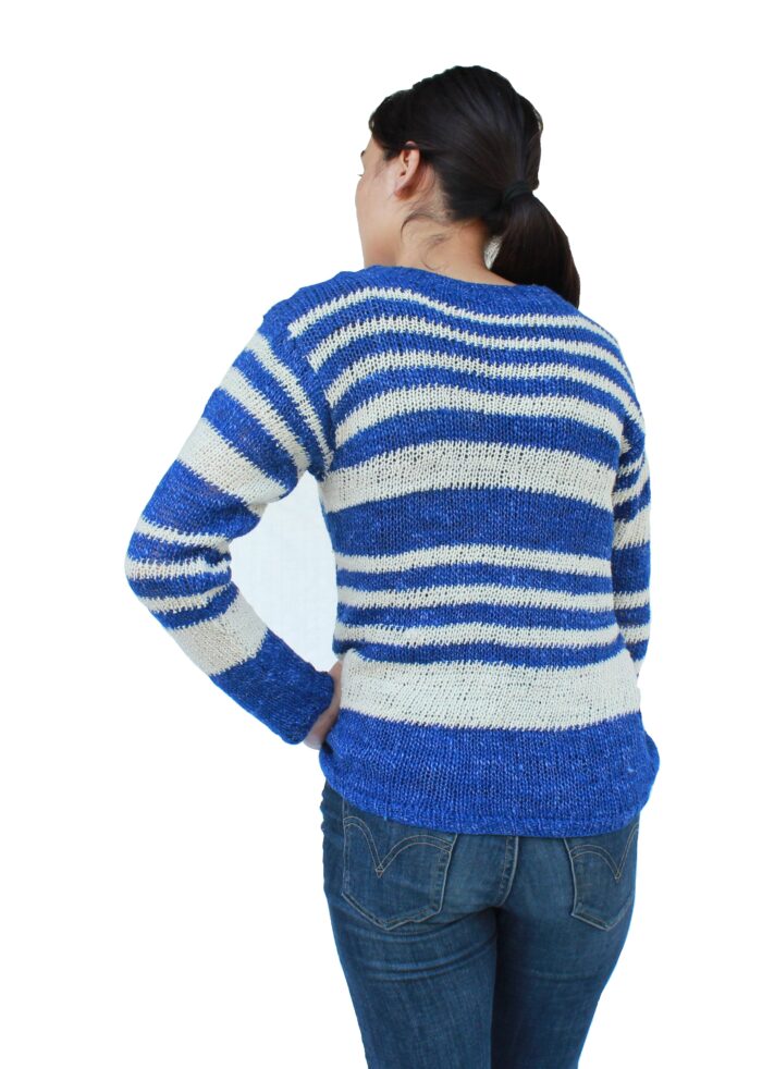 Hand Woven, Hand Knitted and Vegetable Dyeing Merino Wool Sweater - Image 3