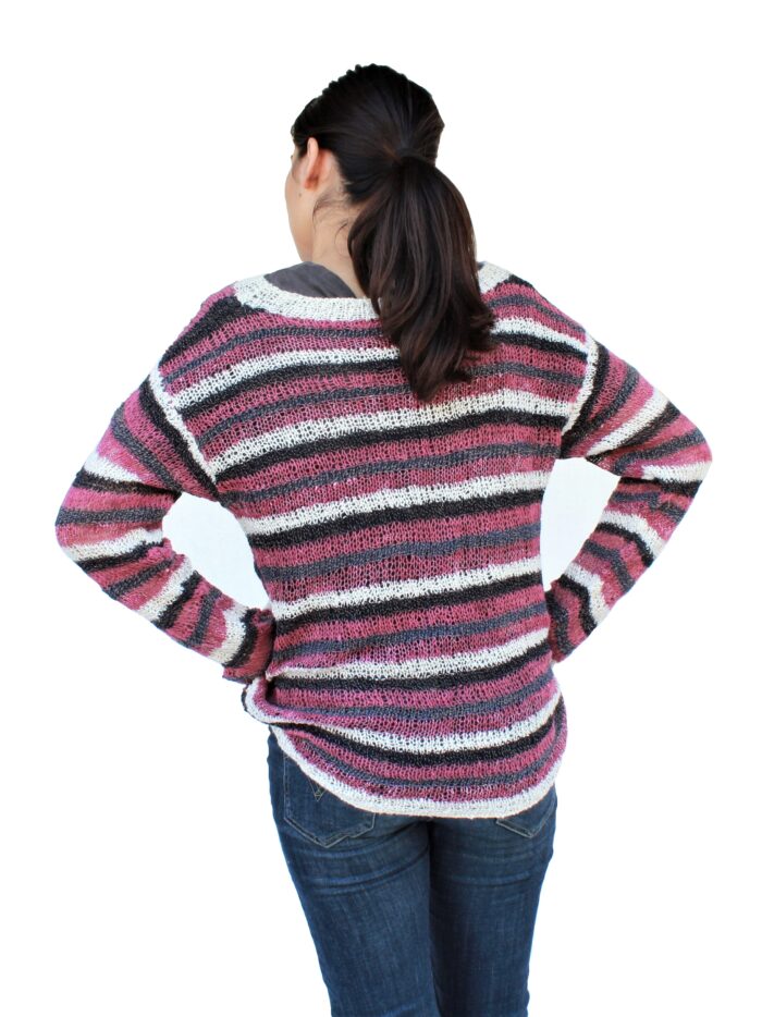 Hand Spun and Hand Knit Merino, Silk & Angora Wool Designer Jumper Ladies Sweater - Image 3