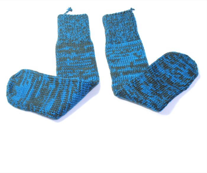 Hand Spun and Hand Knit Wool Knee High Unisex Socks for Winter and Autumn season - Image 2