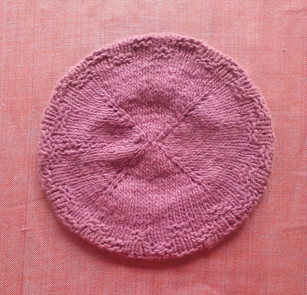 Pink Angora Merino Beret Cap