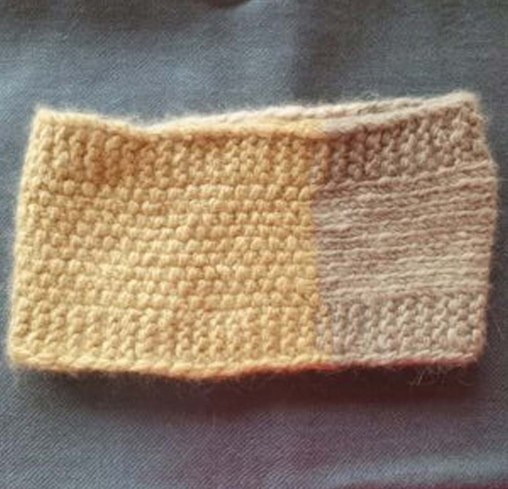 Yellow-Beige Angora Merino Headband
