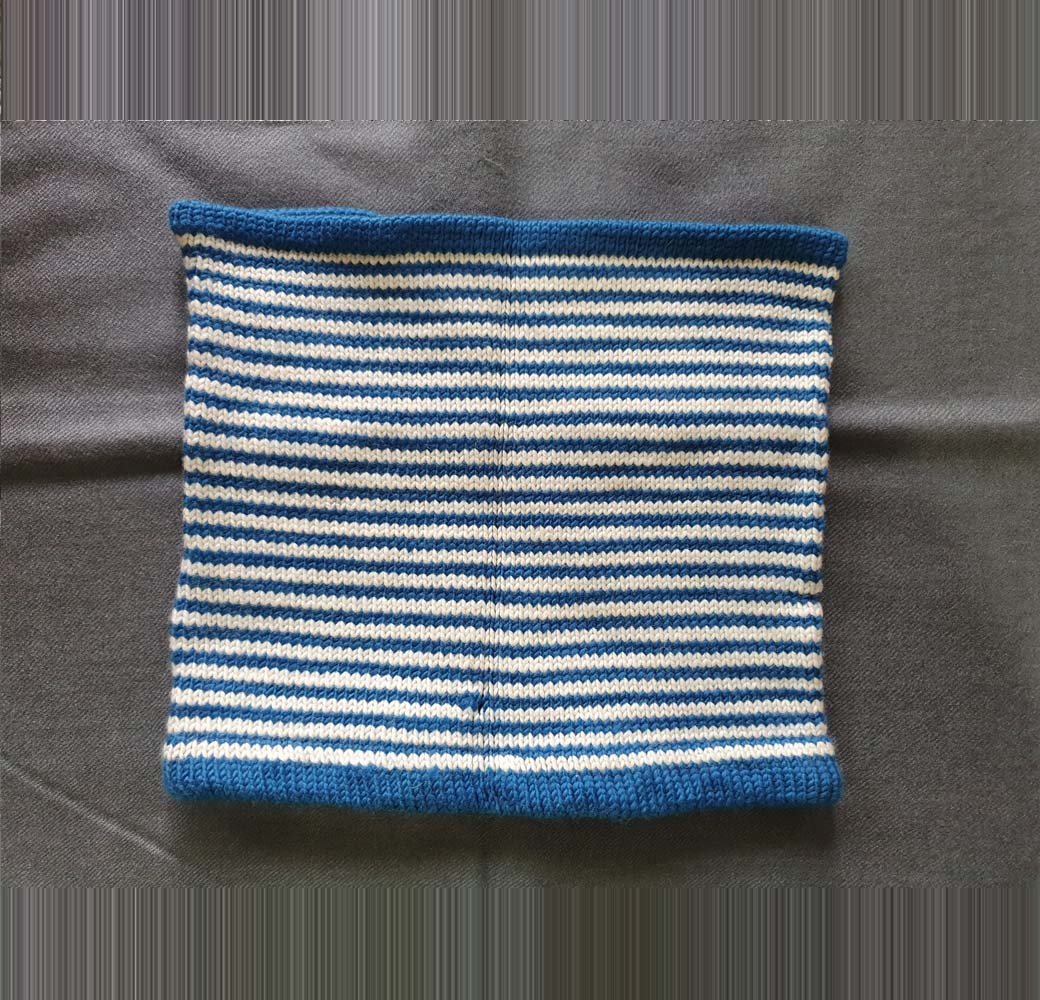 White-Blue Merino Neck Warmers