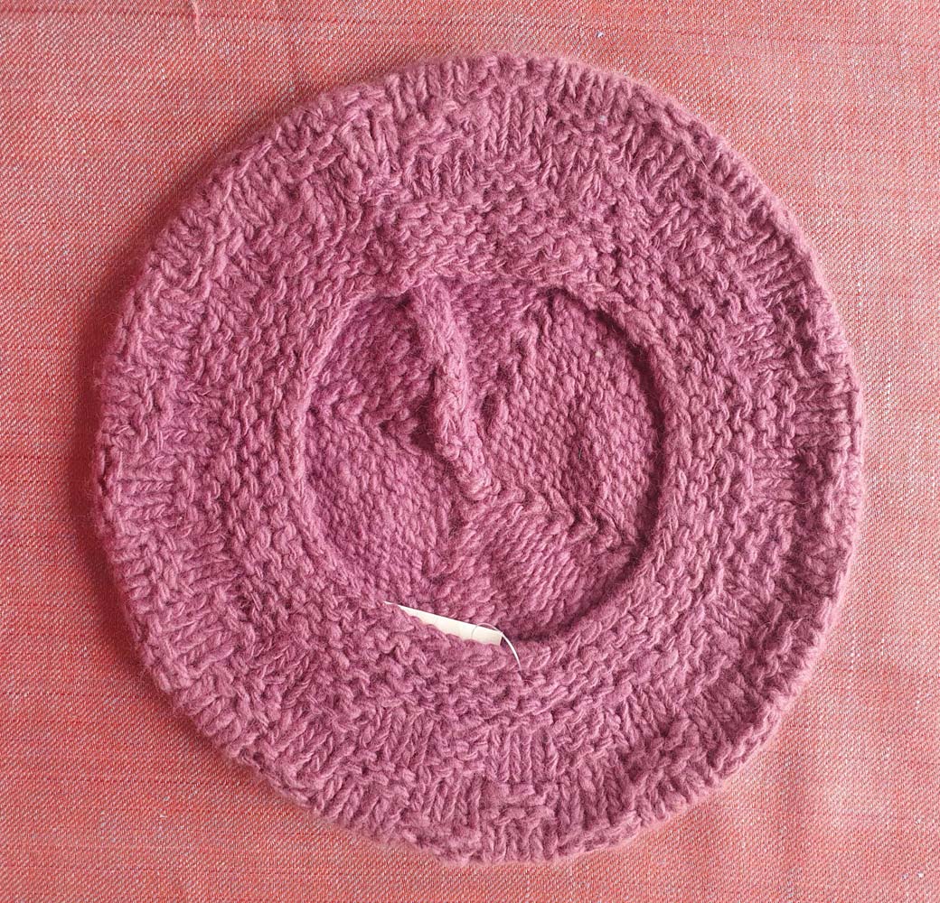 Pink Angora Merino Beret Cap - Image 3