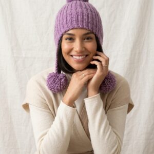 Purple Long Angora Cap
