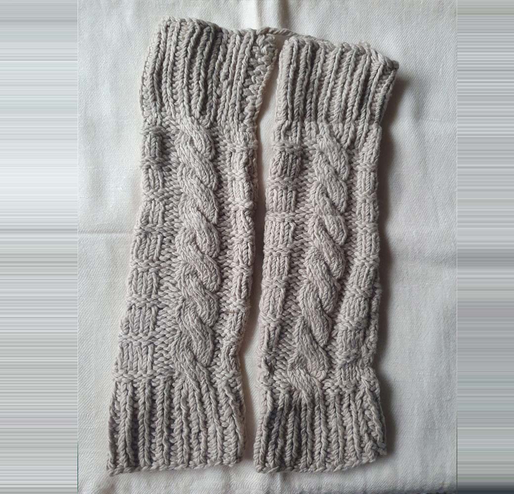 Beige Merino Leg Warmers