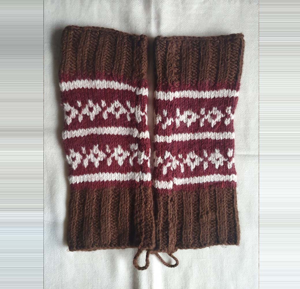 Brown-Red Merino Leg Warmers