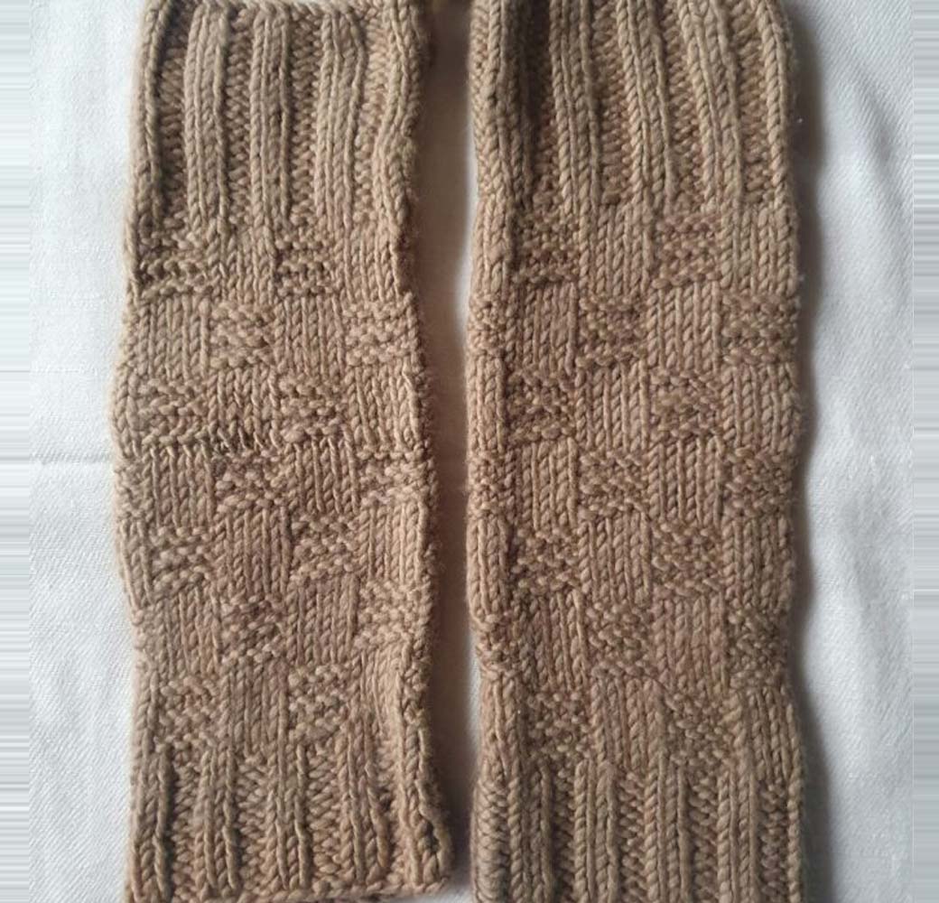 Brown Lamb Wool Leg Warmers