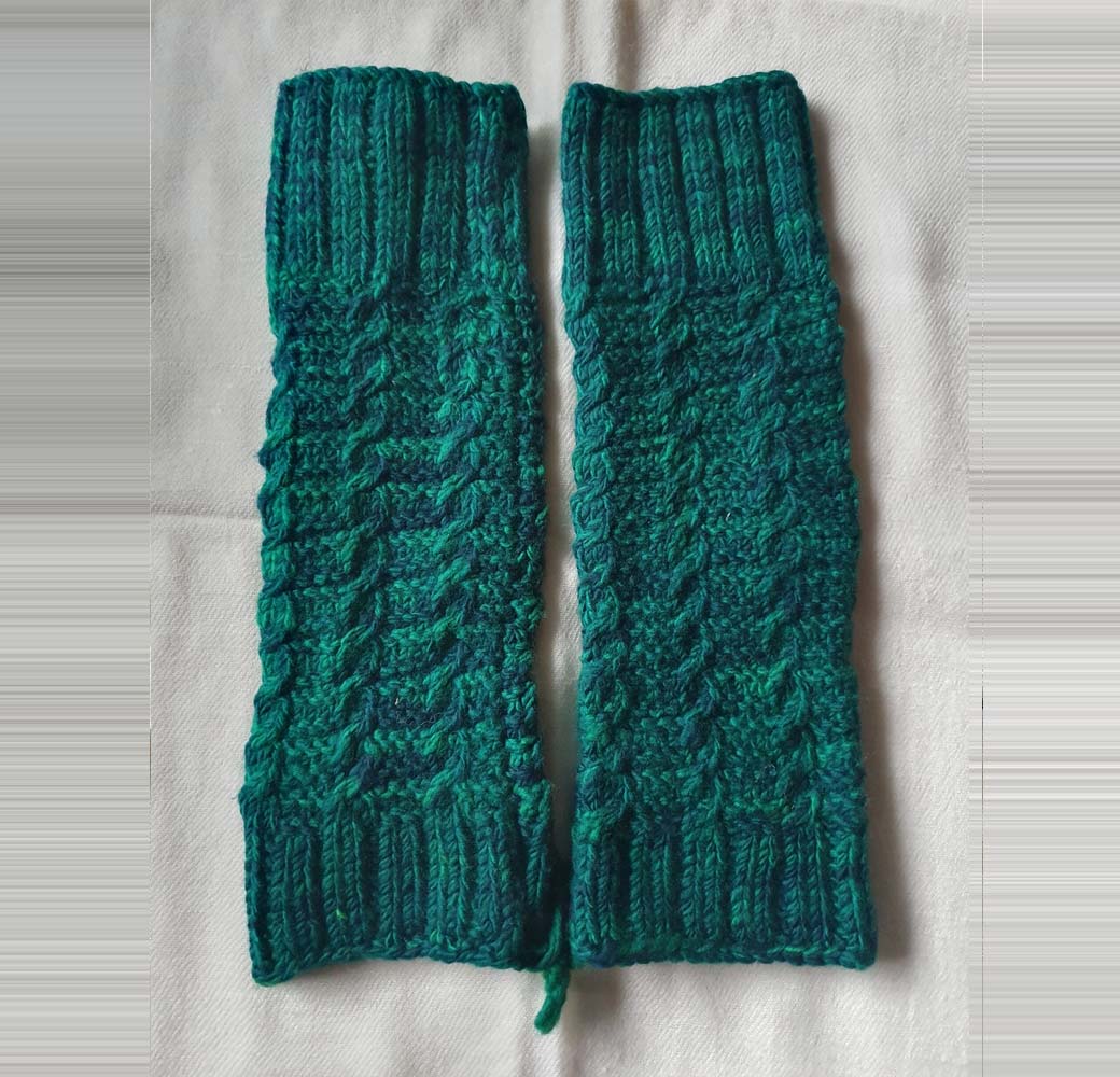 Green Merino Leg Warmers