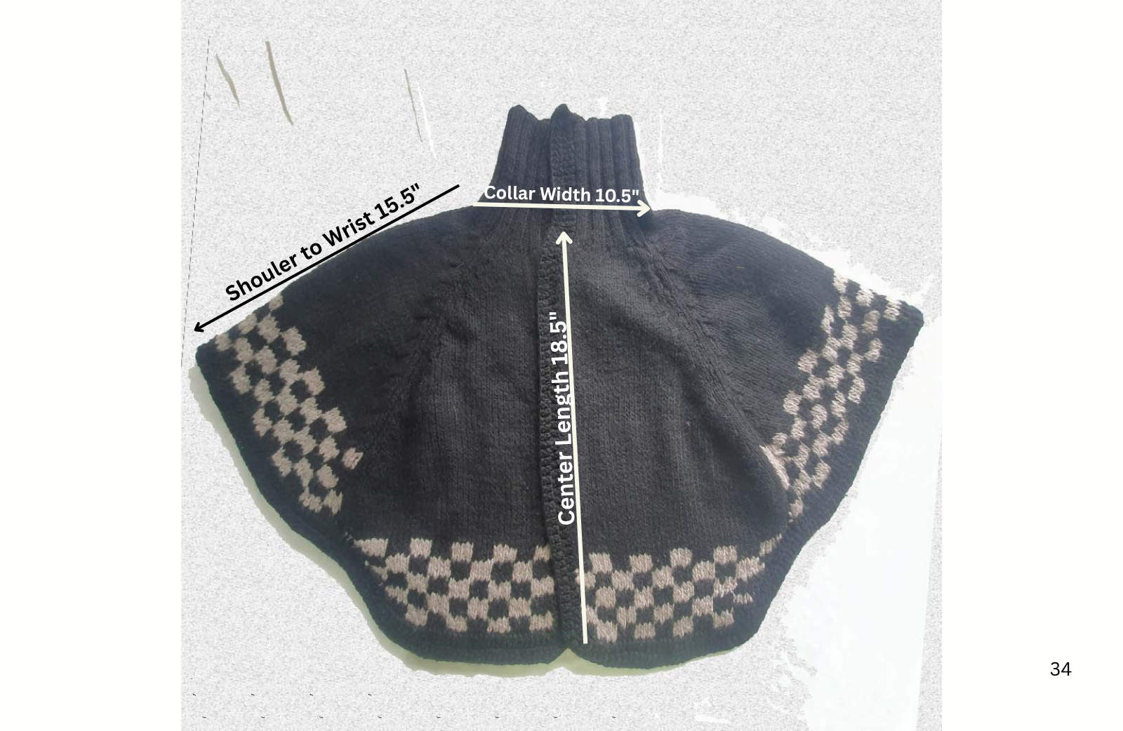 Merino Poncho Black-White - Image 4