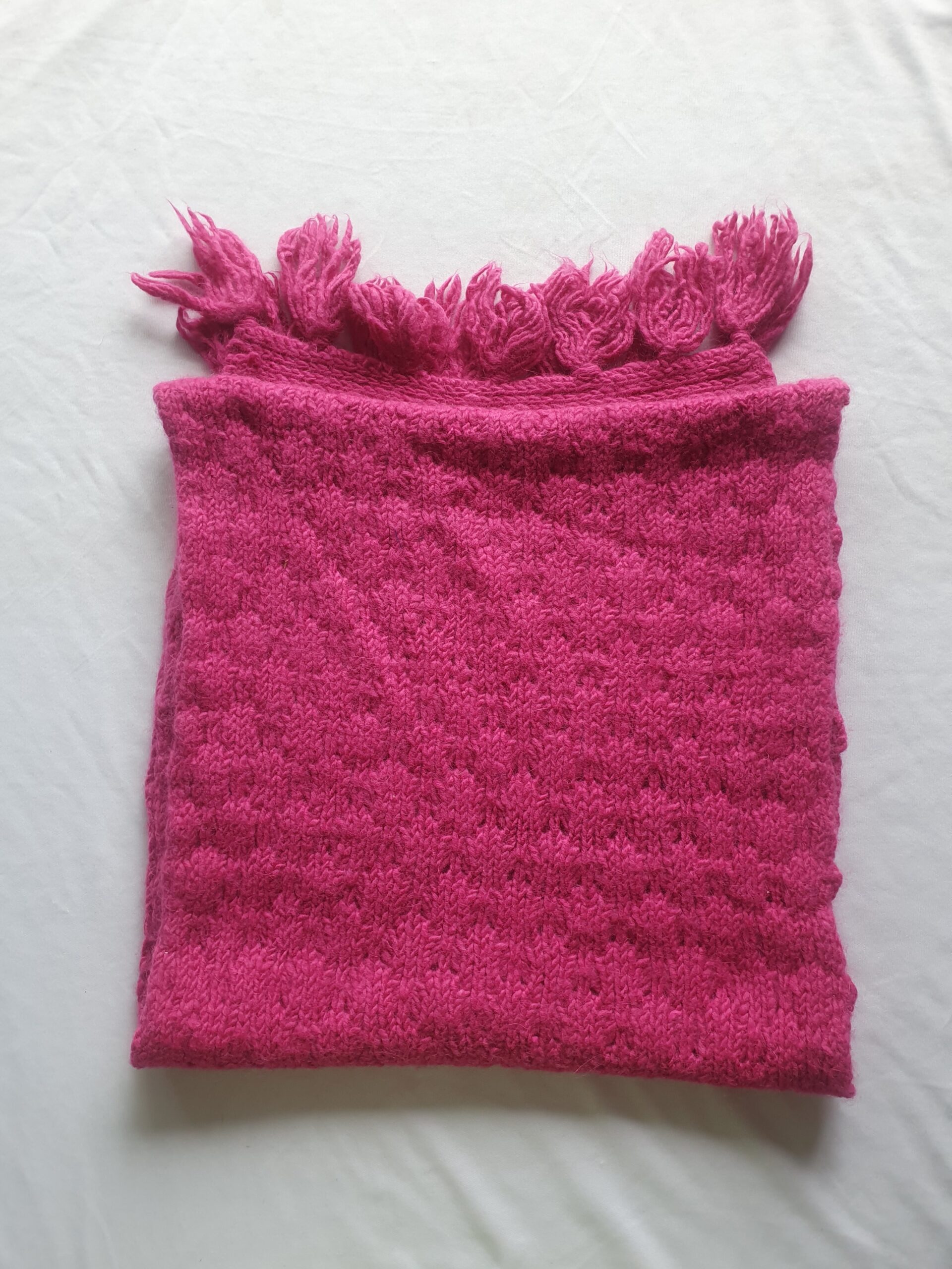Pink Angora Merino Muffler Himalayan Handmade in India (H.P Kullu) - Image 2