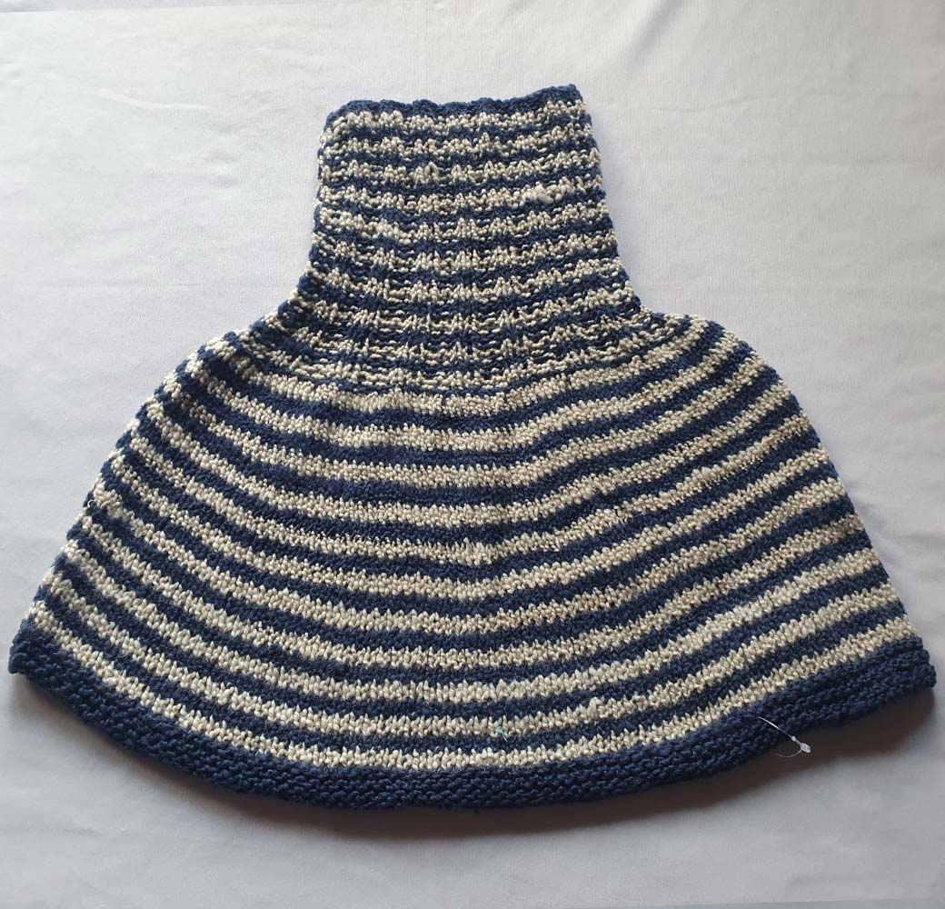 Blue-Beige Merino Designer Neck Warmers