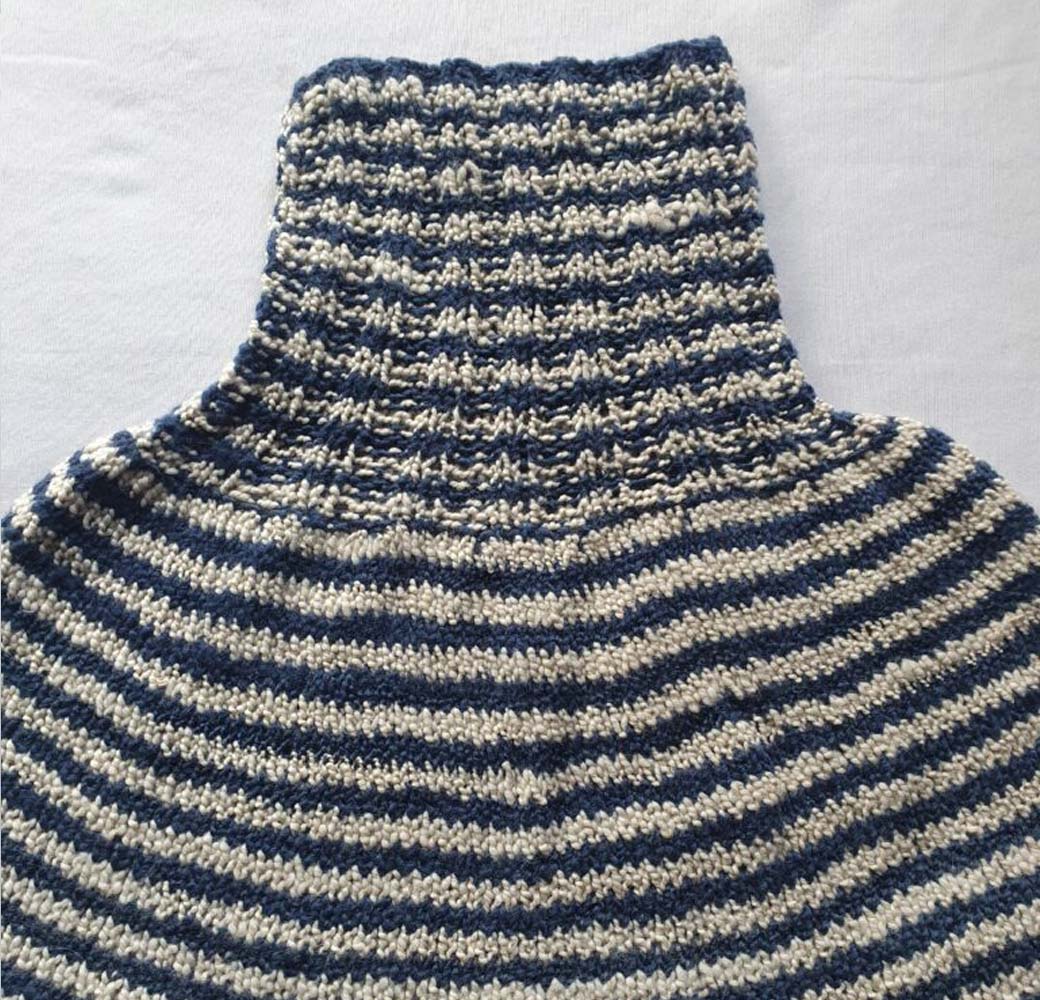 Blue-Beige Merino Designer Neck Warmers - Image 2