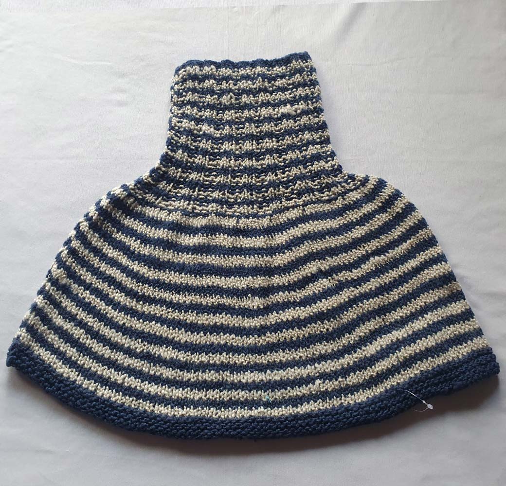 Blue-Beige Merino Designer Neck Warmers - Image 3