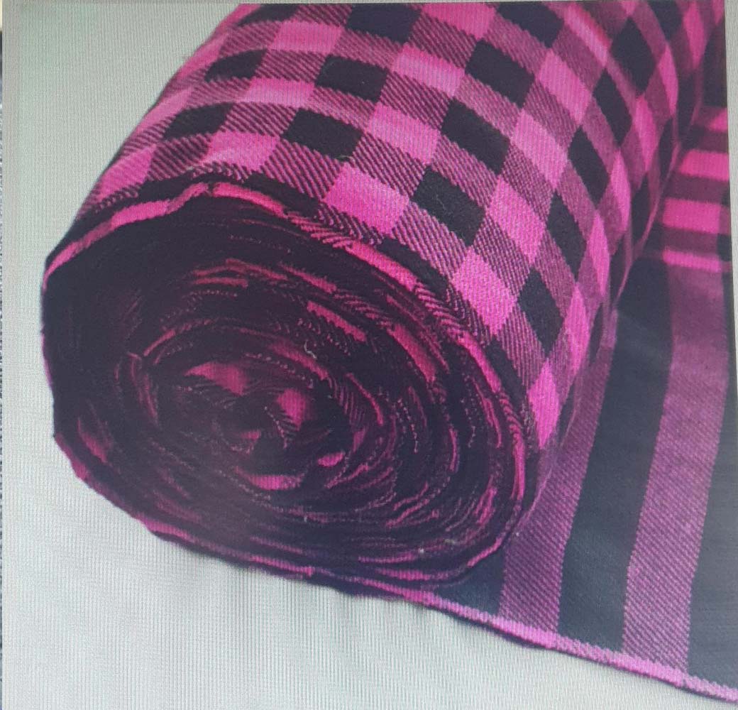 Pink & Black Checkered Fabric