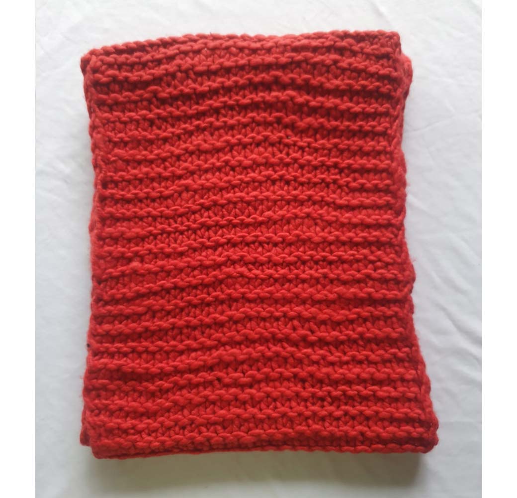 Red Lamb Wool Muffler - Image 2