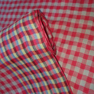 Vibrant Red Multi-Check Material Fabric