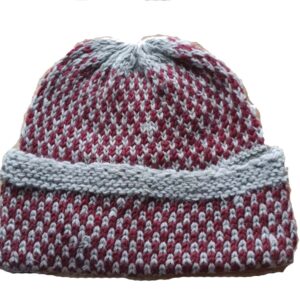 Maroon & Gray Color Merino Fold Cap