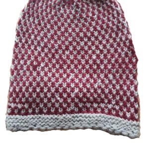 Maroon & Gray-Merino Cap